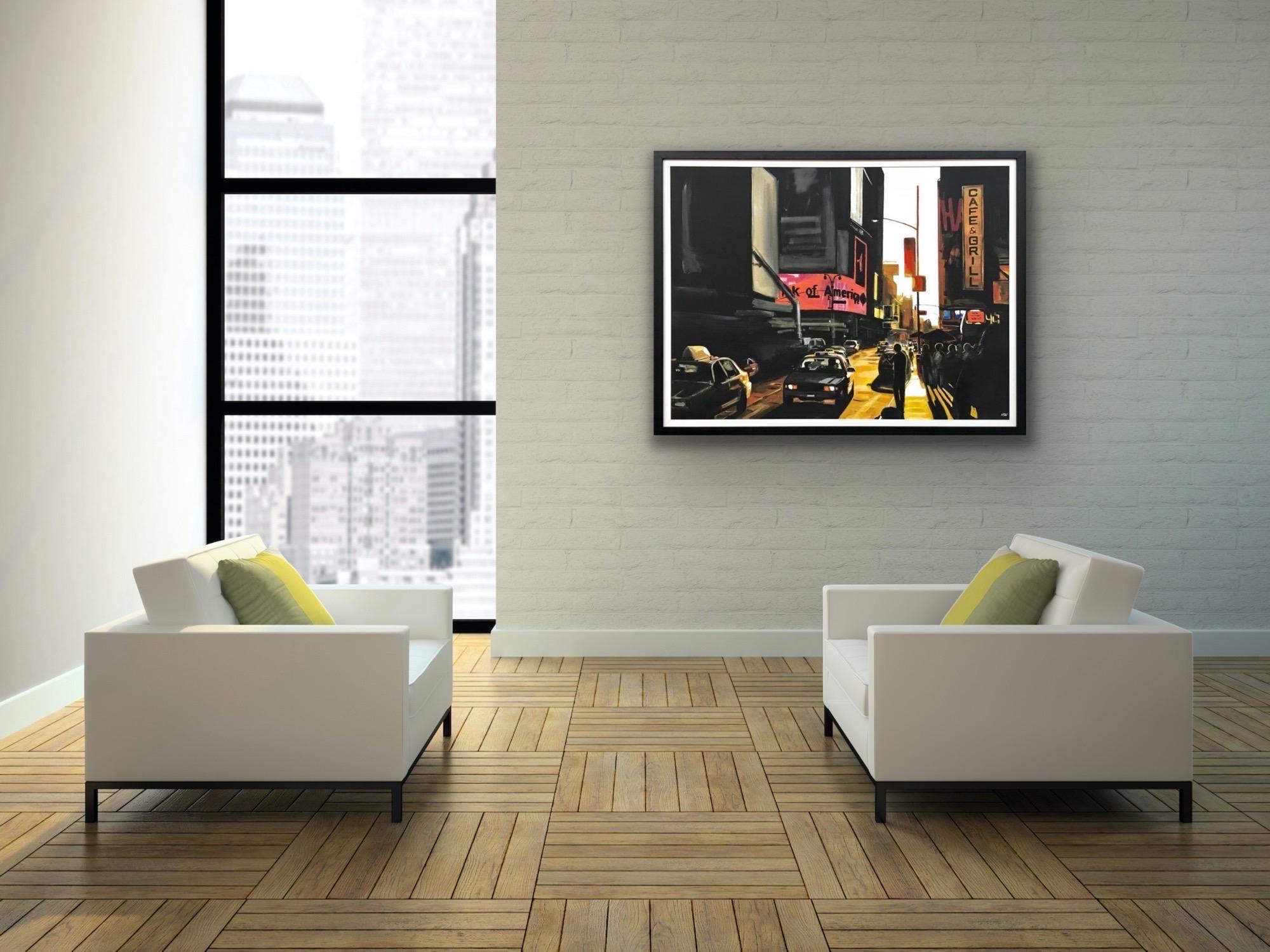 Large Original Painting of Broadway New York City by British Landscape Artist For Sale 2