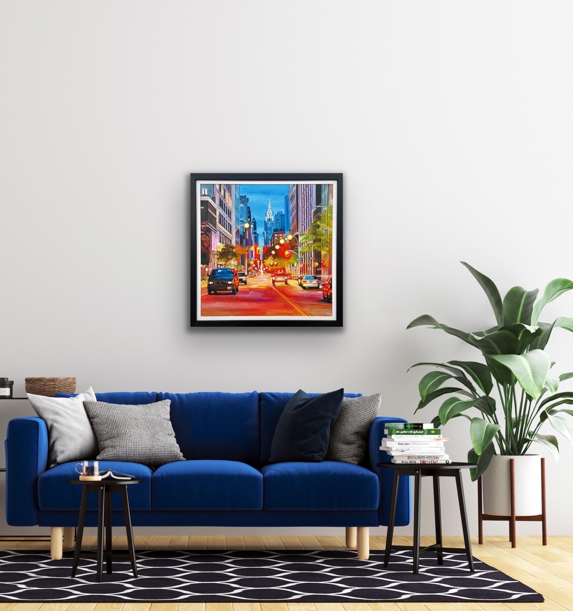 Pintura del edificio Chrysler de Nueva York por un artista británico contemporáneo en venta 12