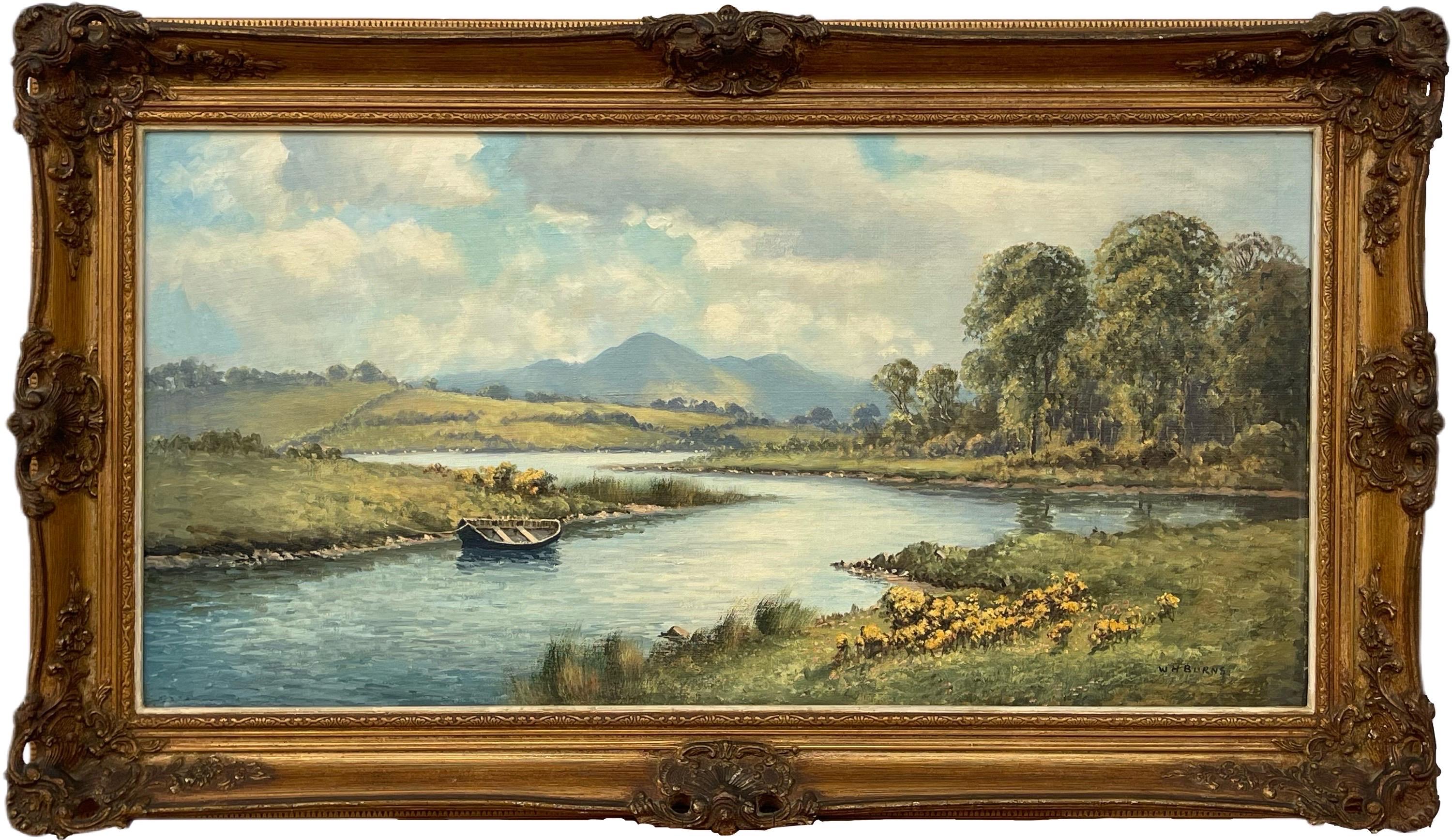 William Henry Burns Landscape Painting - Original Oil Painting of Mountain River Scene in Ireland by Modern Irish Artist