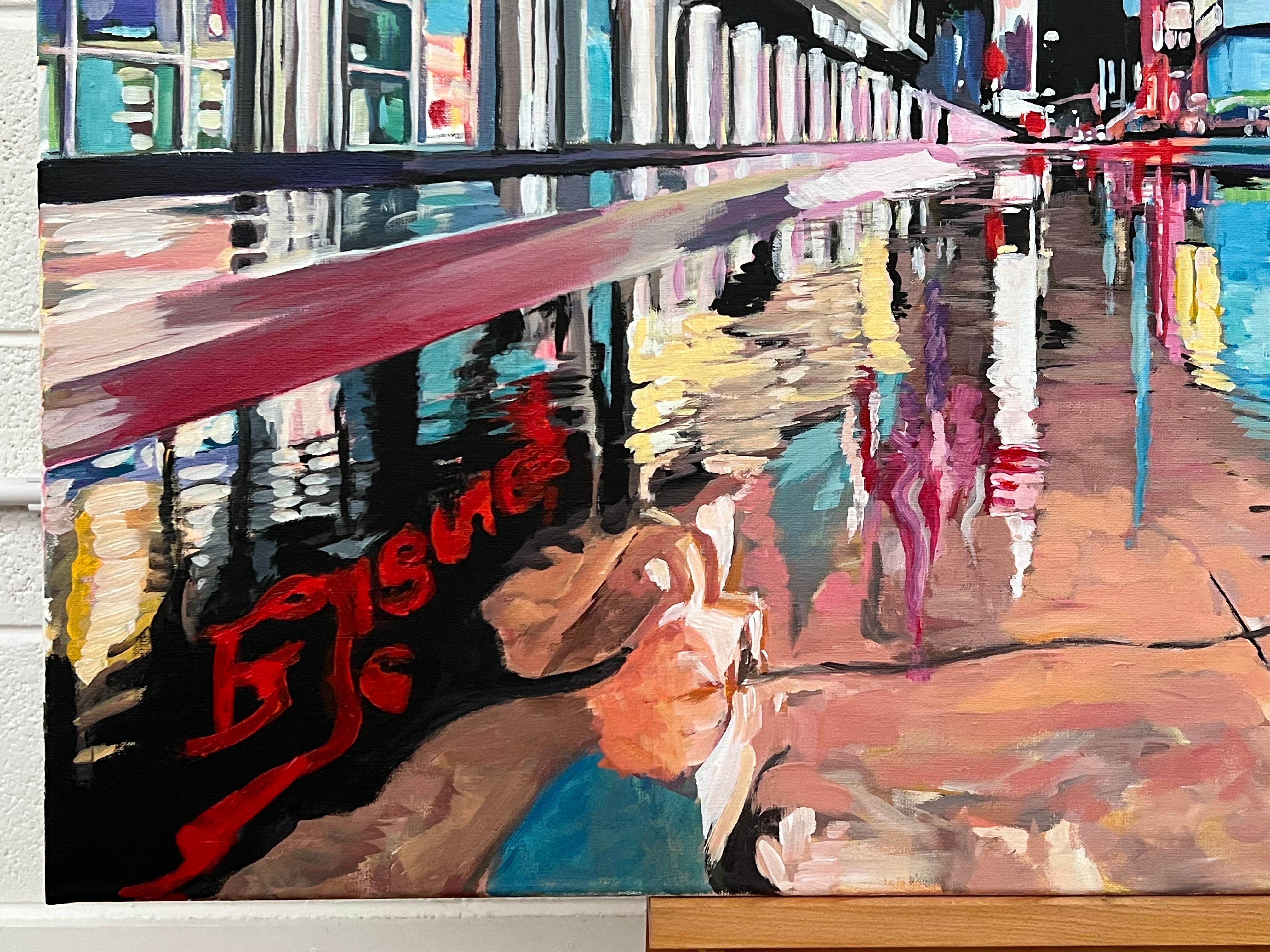 Times Square New York City Reflections after the Rain by British Urban Landscape Artist, Angela Wakefield. Entitled “November Rain II”, this unique original is a major work to continue her epic New York Series which now spans over a decade.

Art
