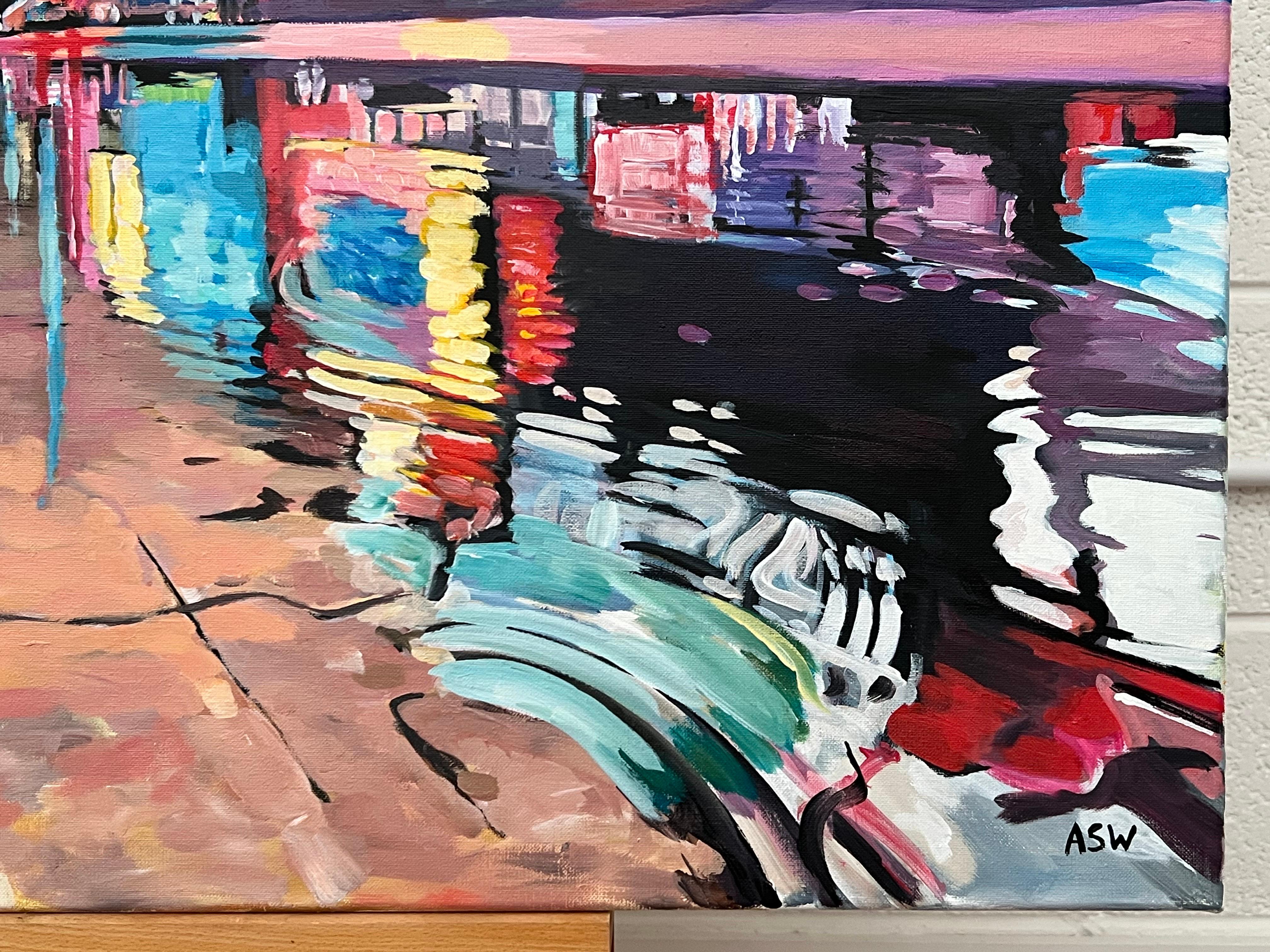 Times Square New York City Reflections after the Rain II by British Urban Artist For Sale 3