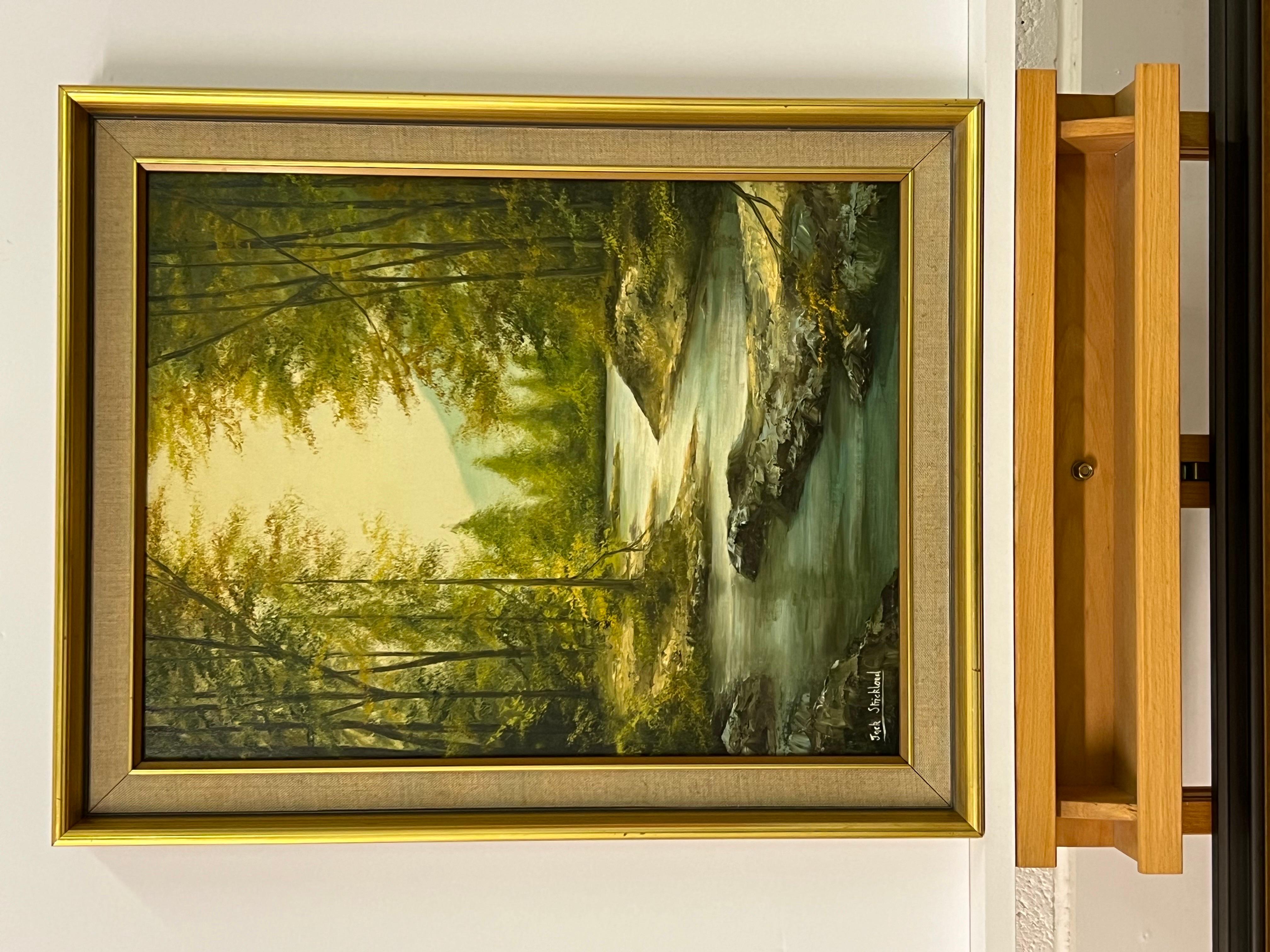 Arctic Stream in Forest Landscape with Lush Green by 20th Century British Artist For Sale 5