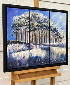 Winter Trees Yorkshire Dales Abstract Landscape Oil Painting by British Artist