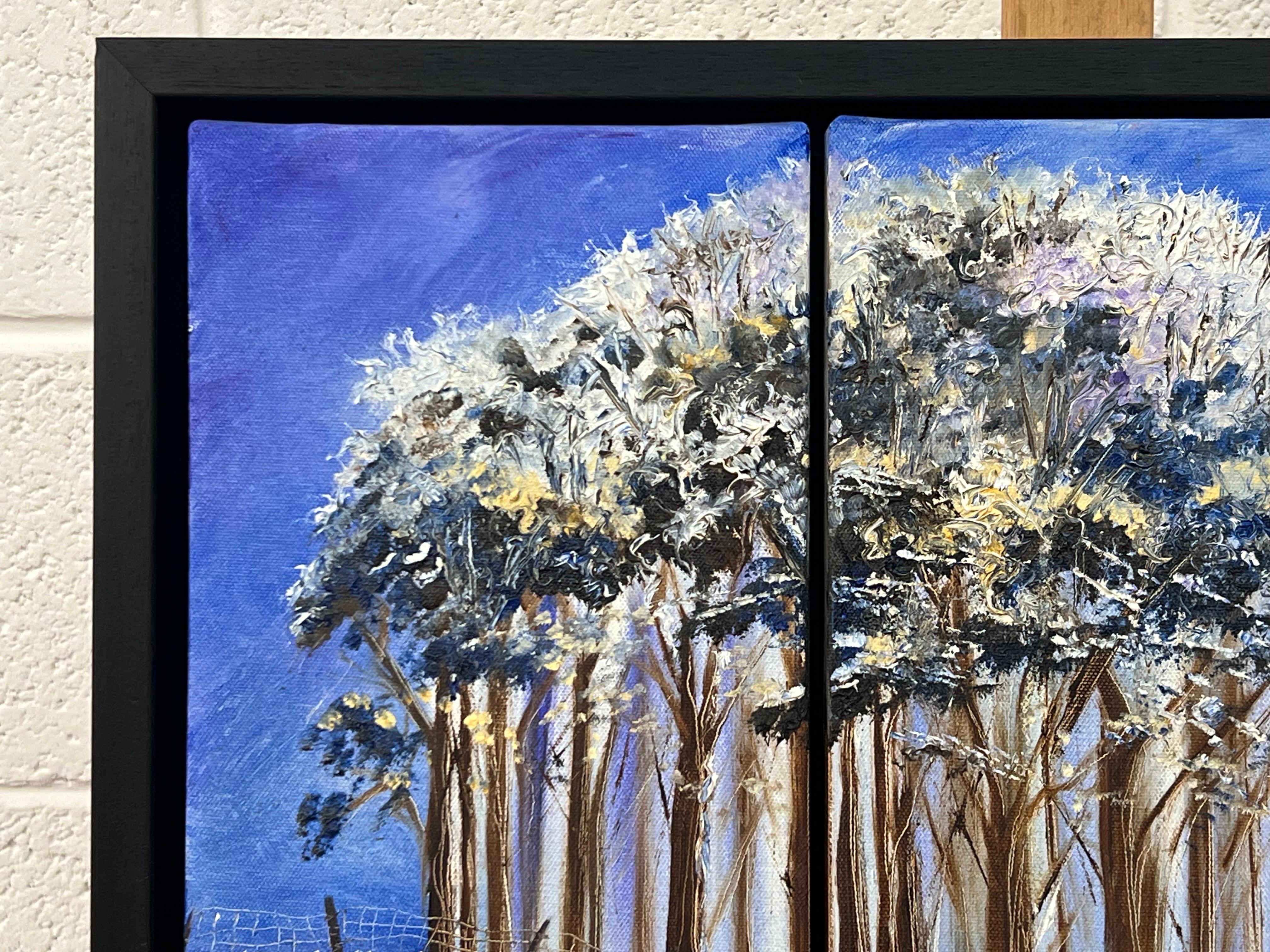 Winterbäume Yorkshire Dales Abstrakte Landschaft Ölgemälde des britischen Künstlers im Angebot 5