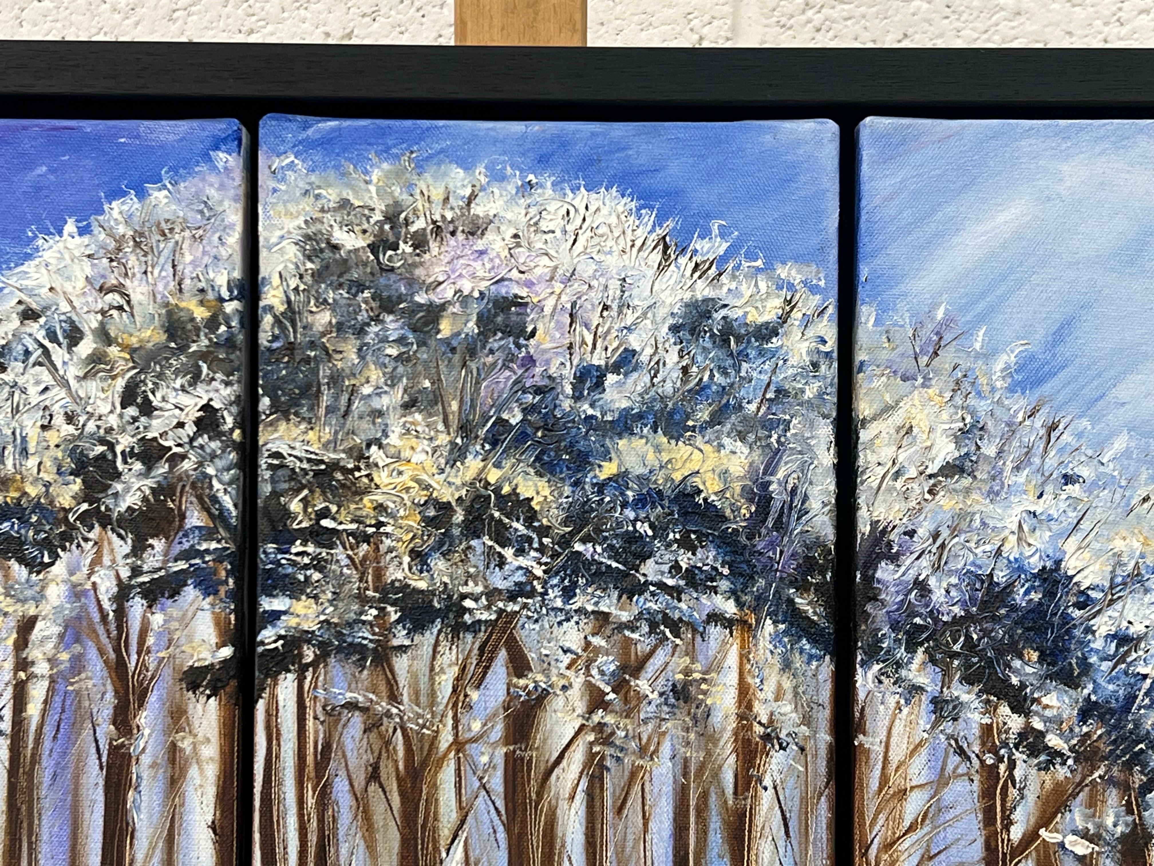 Winterbäume Yorkshire Dales Abstrakte Landschaft Ölgemälde des britischen Künstlers im Angebot 7