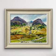 Scottish Highlands with Children Playing in the Mountains by Contemporary Artist