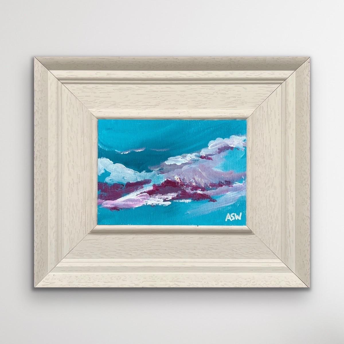 Miniature Abstract Painting on Turquoise Background with Pink & White by Contemporary British Artist, Angela Wakefield

Art measures 7 x 5 inches
Frame measures 12 x 10 inches 

Angela Wakefield has twice been on the front cover of ‘Art of England’