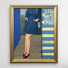 Vintage English Woman with Duffel Coat & Mary Jane Shoes 1960's 1970's England