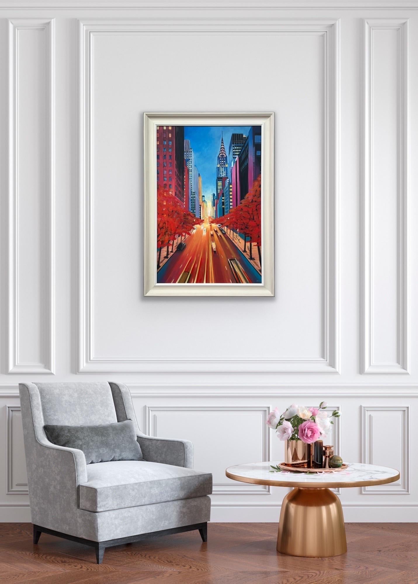 Quadro del Chrysler Building 42nd Street di New York realizzato da un artista britannico - Painting Realismo di Angela Wakefield