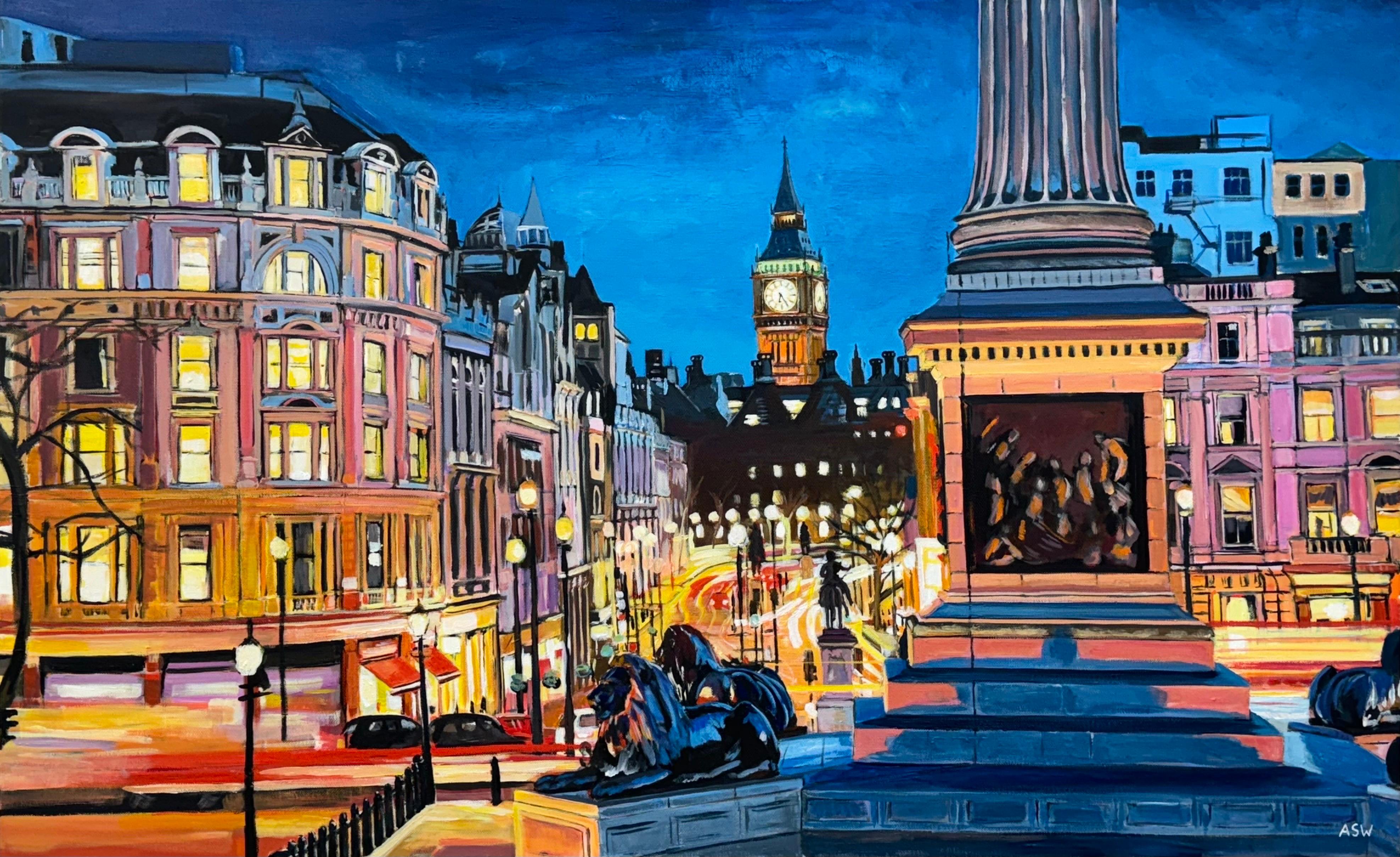 Trafalgar Square Big Ben Westminster London, England, von British Cityscape Artist im Angebot 9