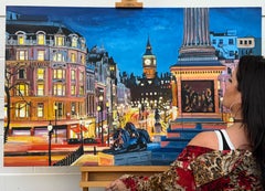 Trafalgar Square Big Ben Westminster London England by British Cityscape Artist