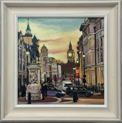 Paesaggio urbano della città di Londra Westminster realizzato da un artista britannico contemporaneo