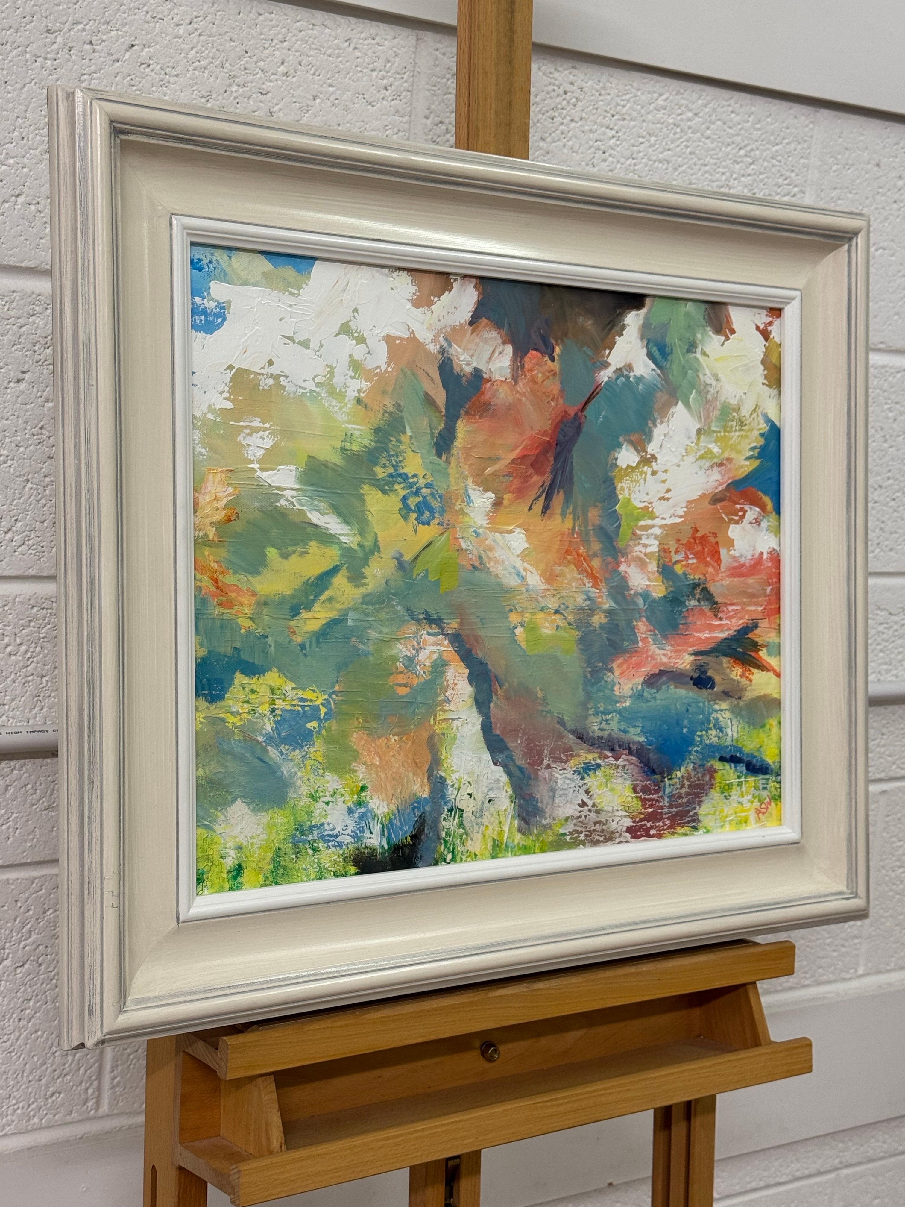 Pittura espressionista astratta di un artista inglese contemporaneo - Abstract Painting Marrone di Angela Wakefield