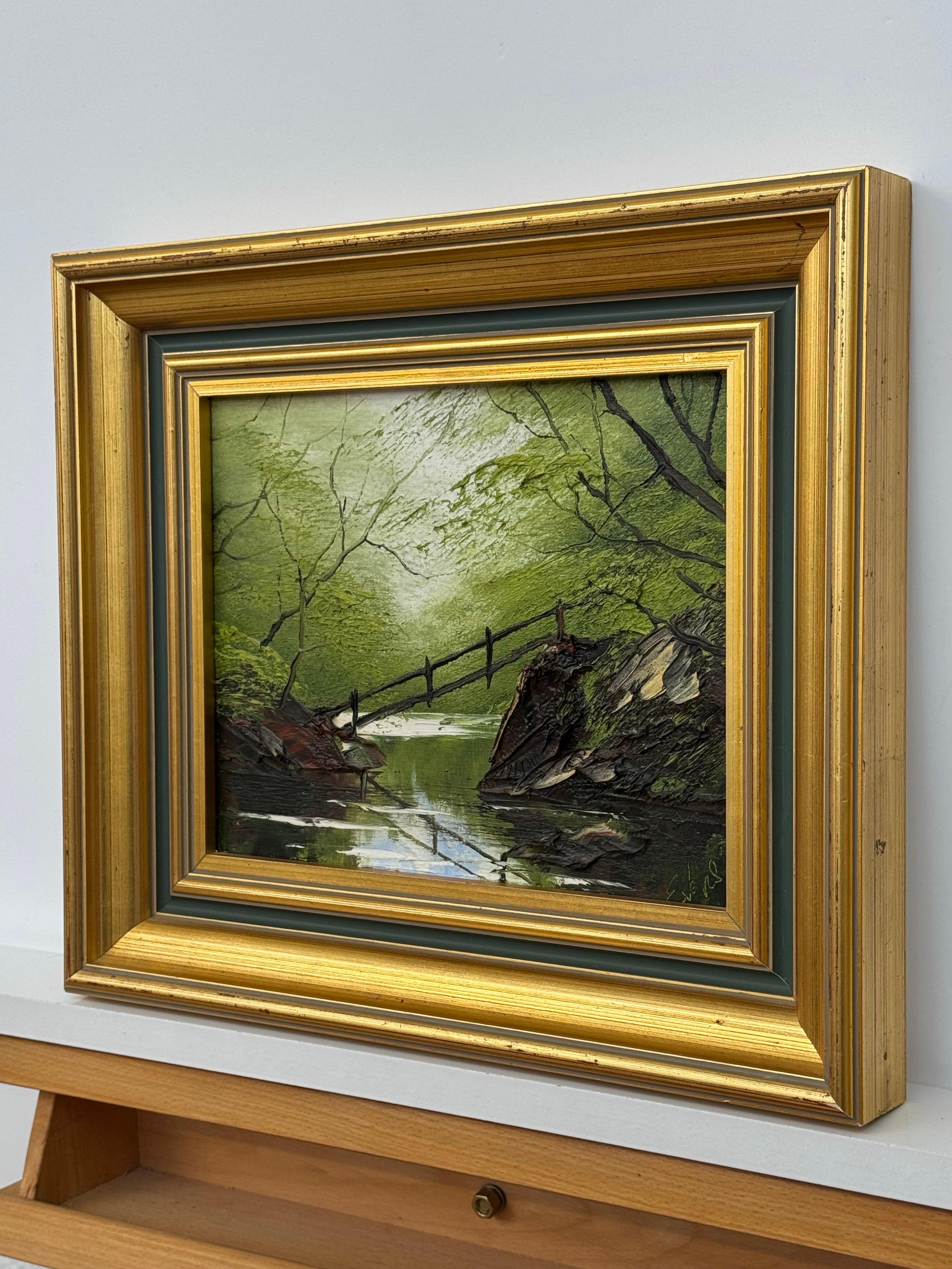 Pintura al óleo Impasto de Escena de Árbol Fluvial Artista Británico de Posguerra y Contemporáneo - Landscape Painting Marrón de Terry Evans