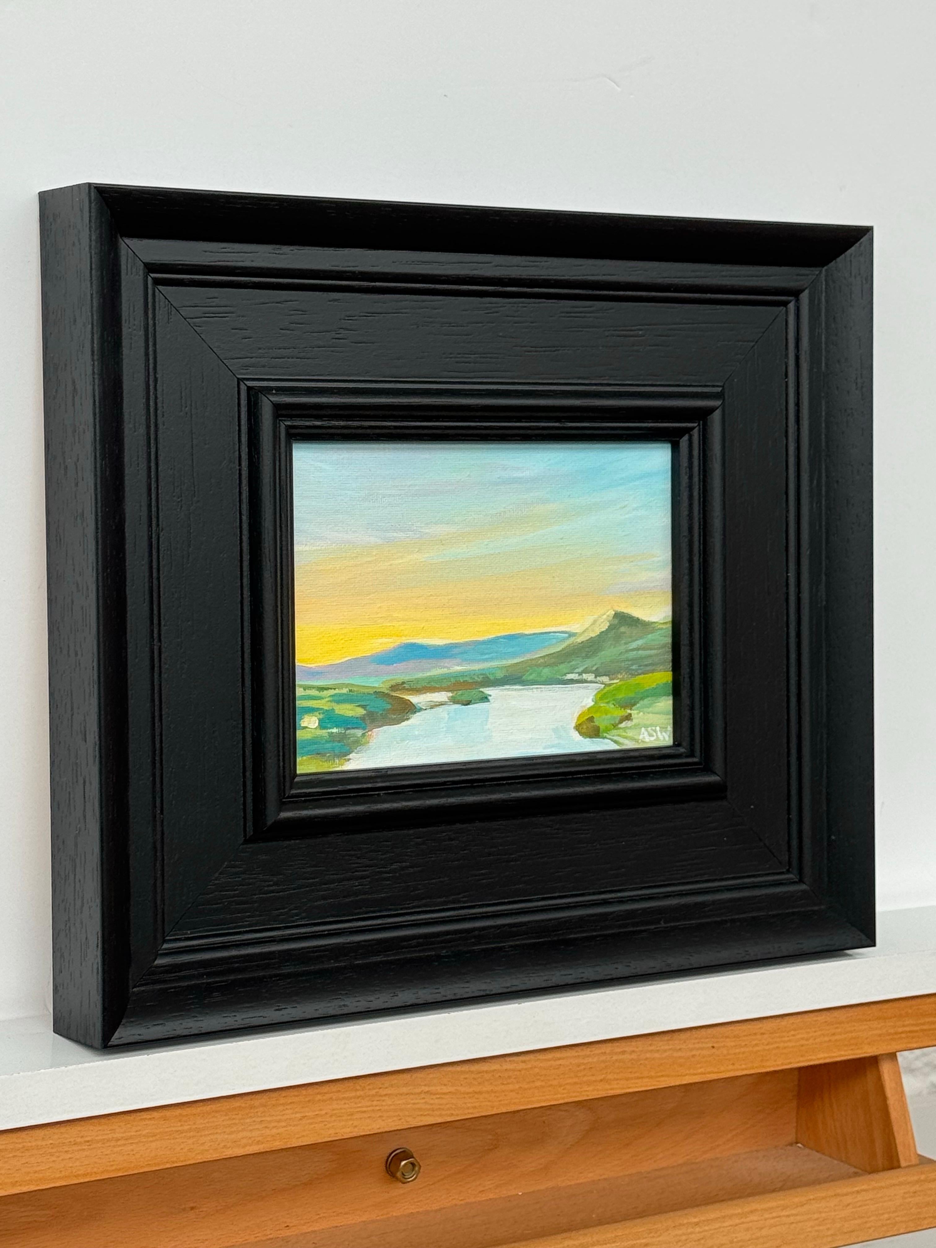 Estudio de pintura en miniatura del río Hudson, estado de Nueva York, EE.UU., por un artista británico - Painting de Angela Wakefield