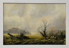 Winterfeld auf übergegossenem Bauernland in der englischen Landschaft des britischen Künstlers