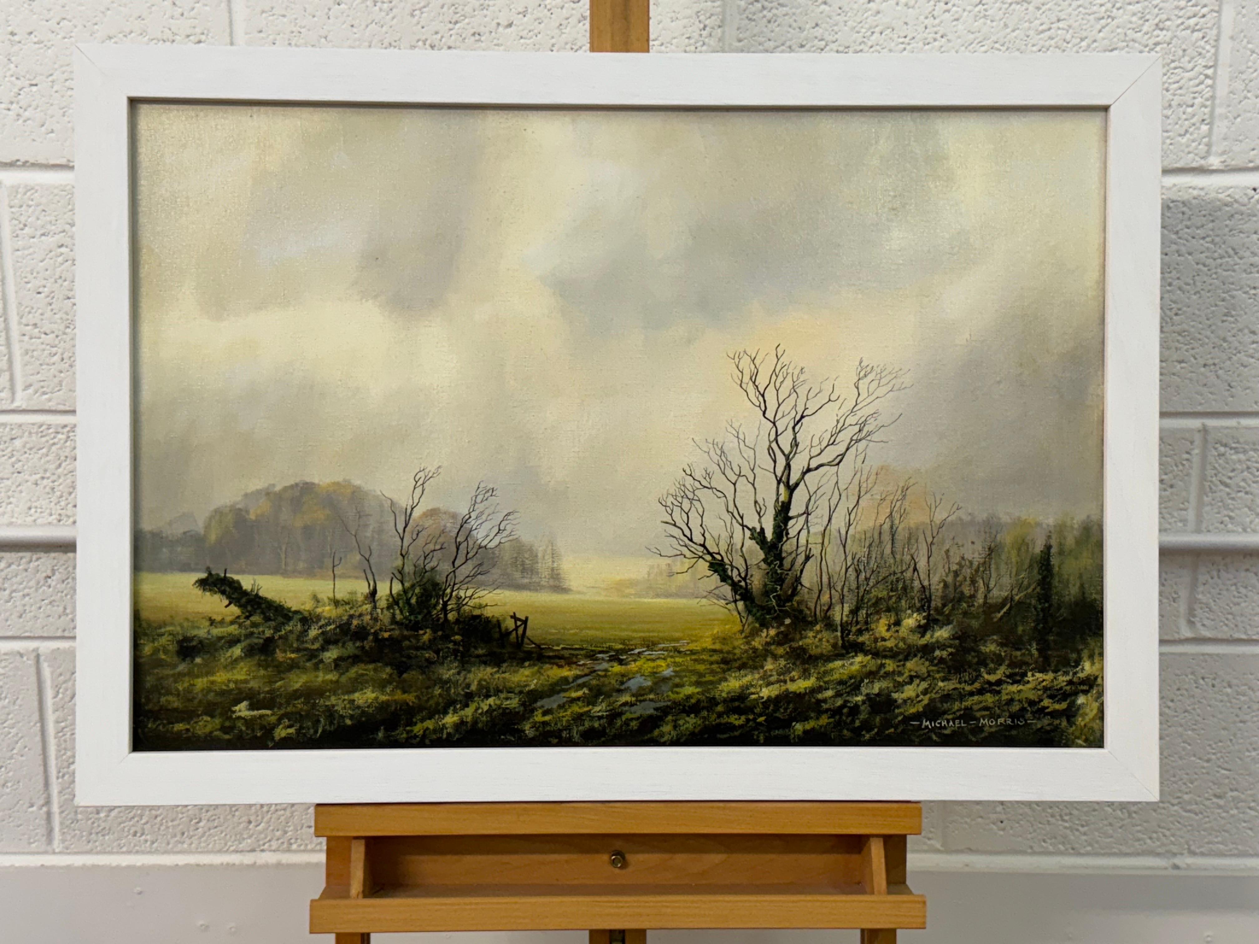 Winterfeld auf übergegossenem Bauernland in der englischen Landschaft des britischen Künstlers im Angebot 13