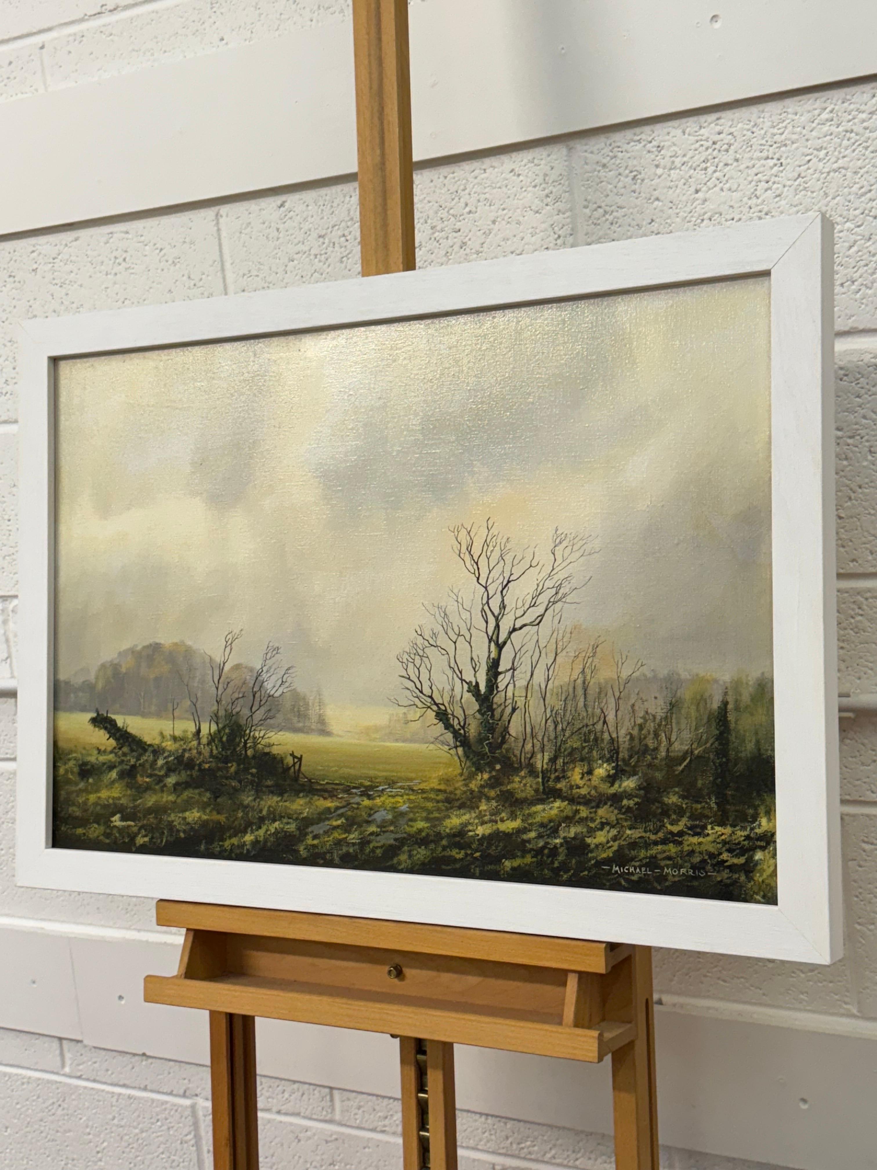 Winterfeld auf übergegossenem Bauernland in der englischen Landschaft des britischen Künstlers im Angebot 3