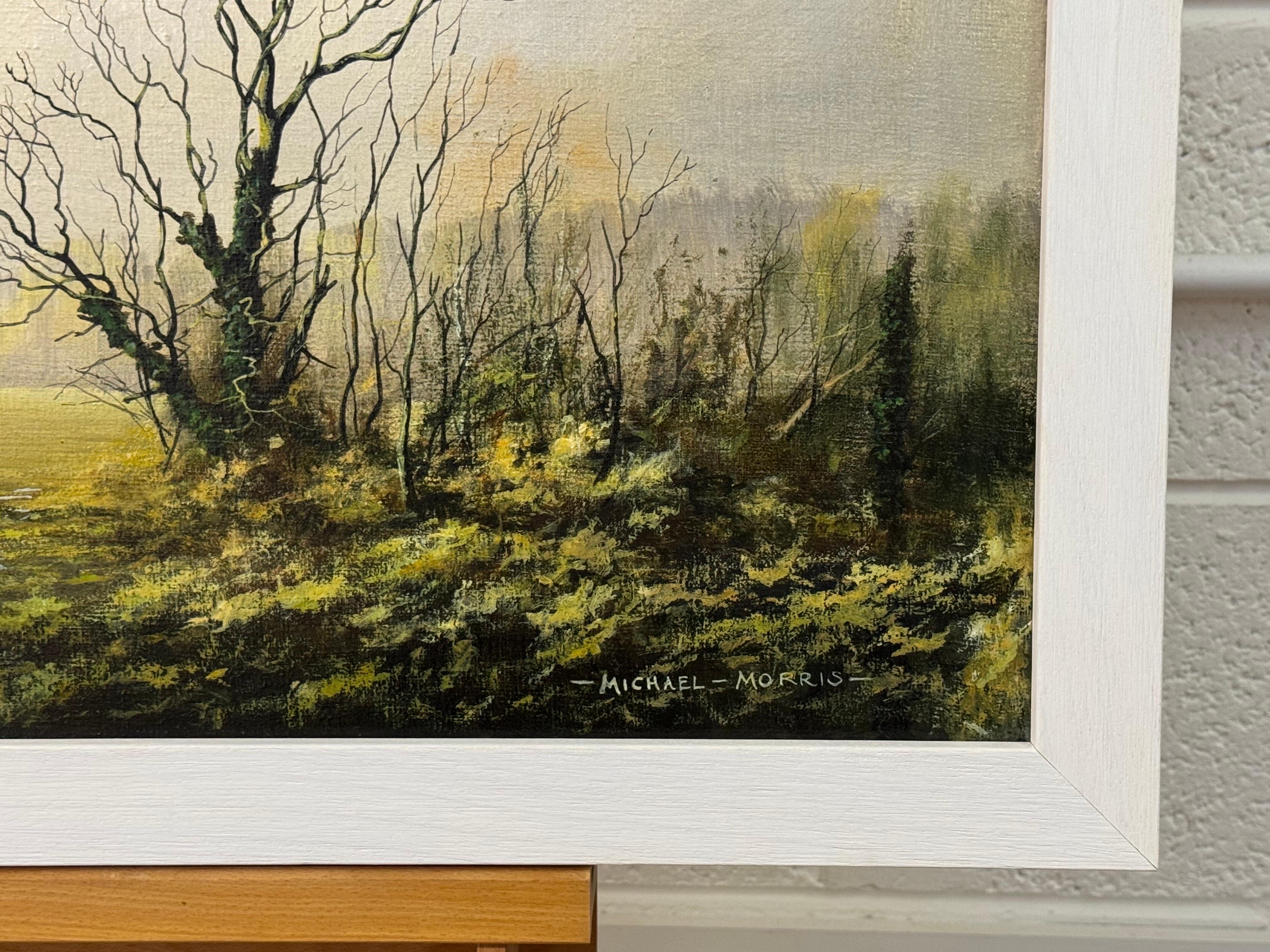 Winterfeld auf übergegossenem Bauernland in der englischen Landschaft des britischen Künstlers im Angebot 5