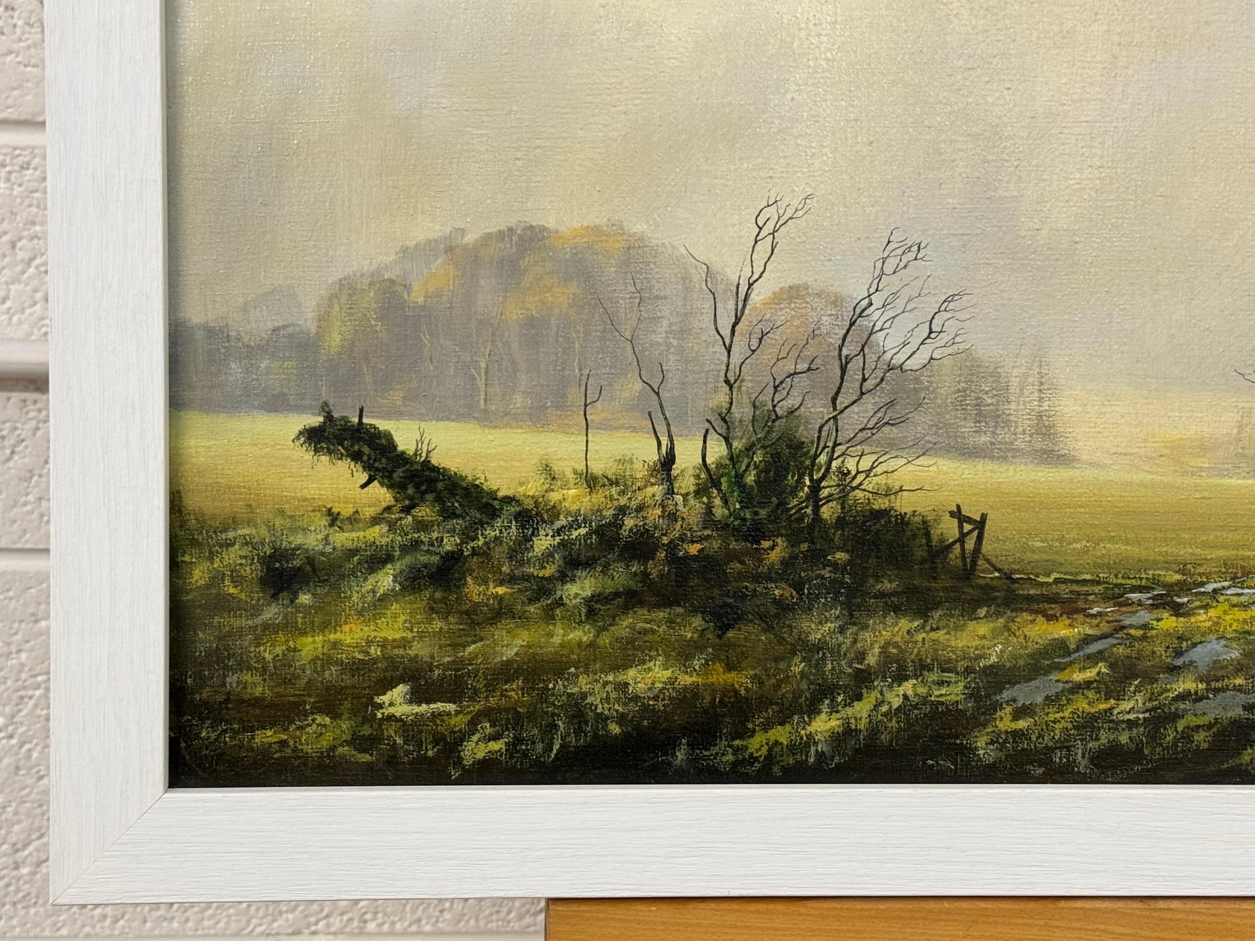 Winterfeld auf übergegossenem Bauernland in der englischen Landschaft des britischen Künstlers im Angebot 8