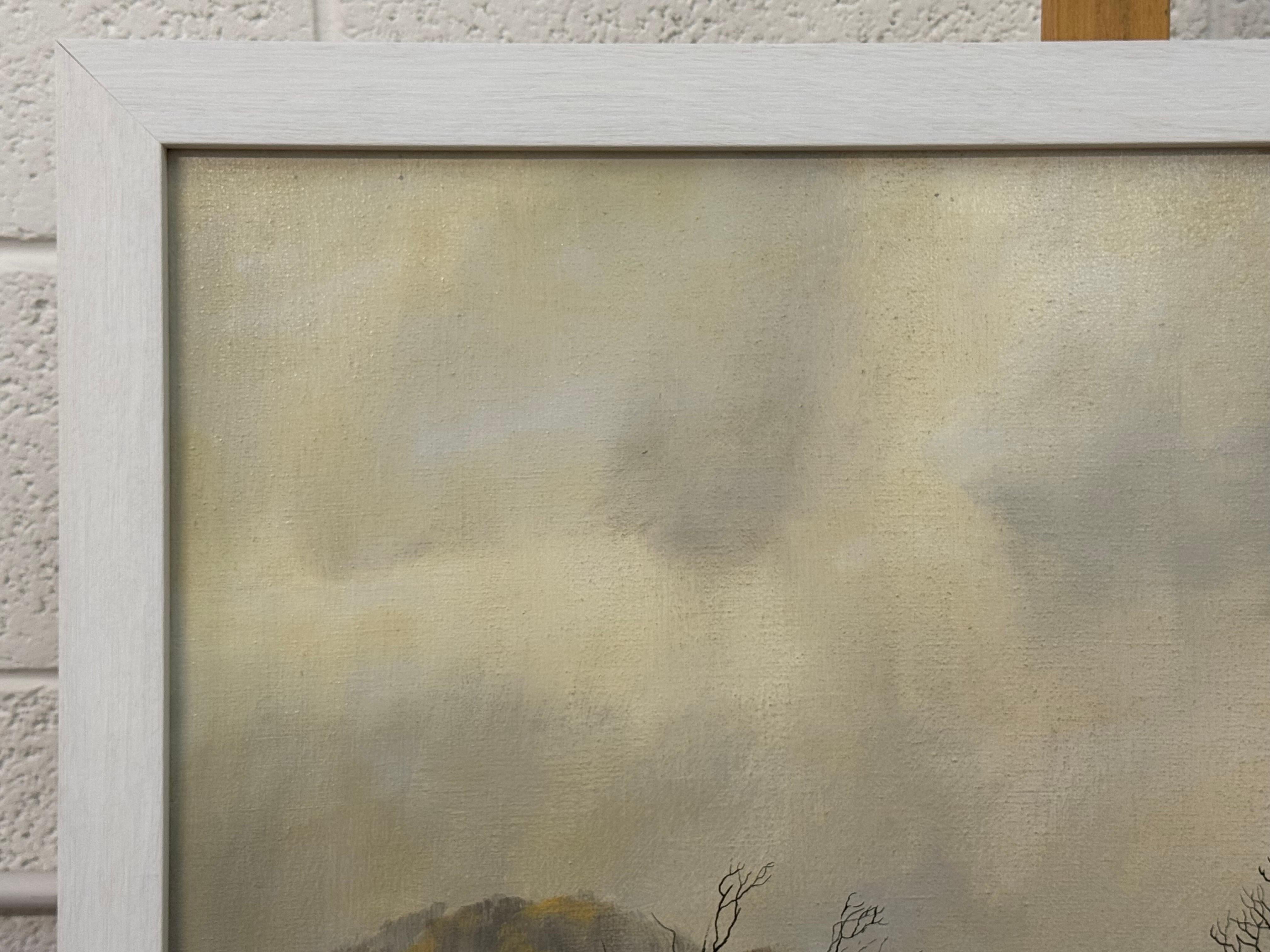 Winterfeld auf übergegossenem Bauernland in der englischen Landschaft des britischen Künstlers im Angebot 12