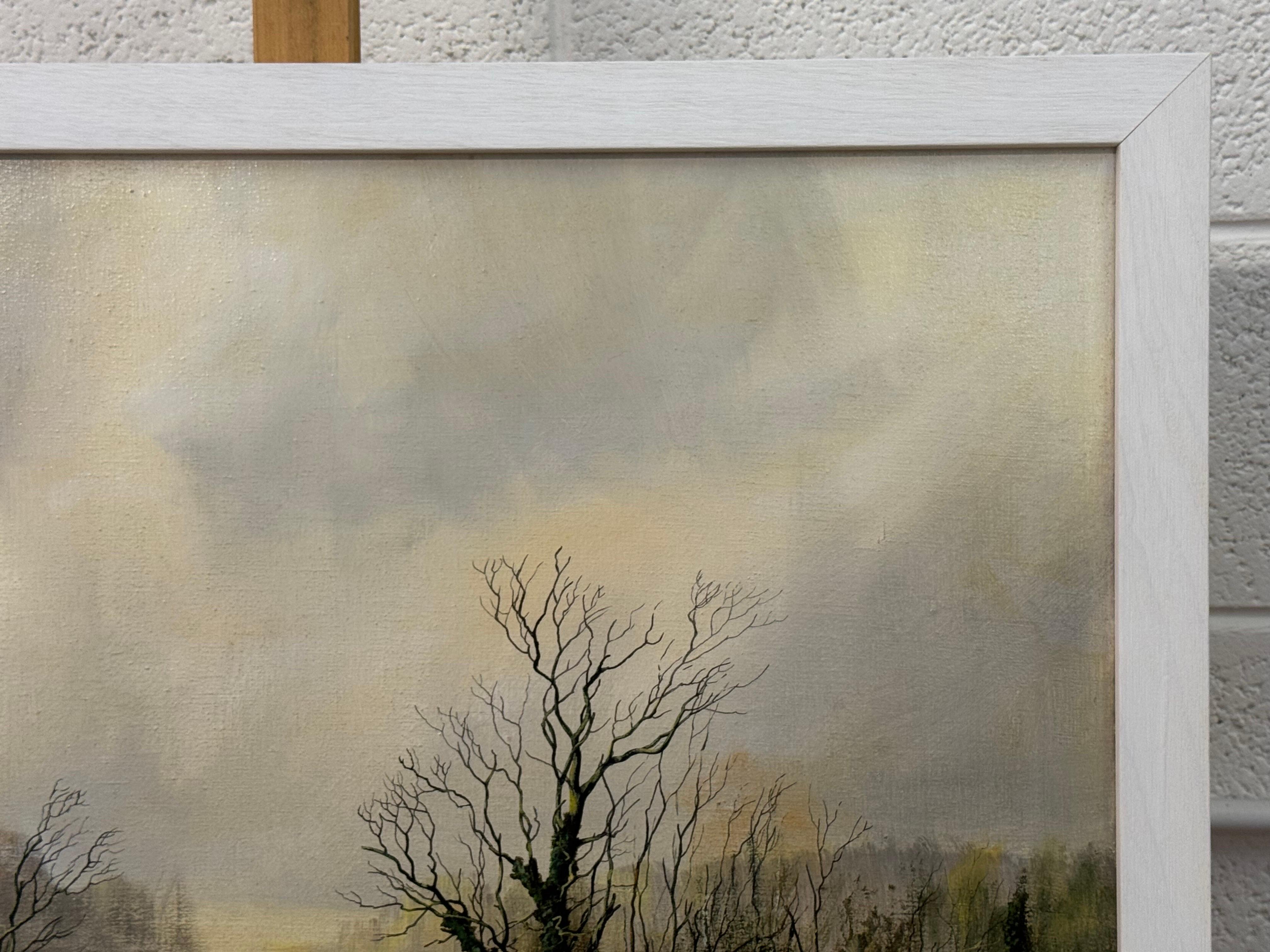 Winterfeld auf übergegossenem Bauernland in der englischen Landschaft des britischen Künstlers im Angebot 14