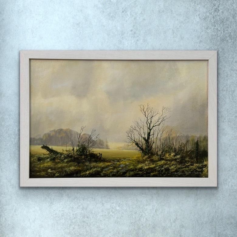 Winterfeld auf übergegossenem Bauernland in der englischen Landschaft des britischen Künstlers im Angebot 16