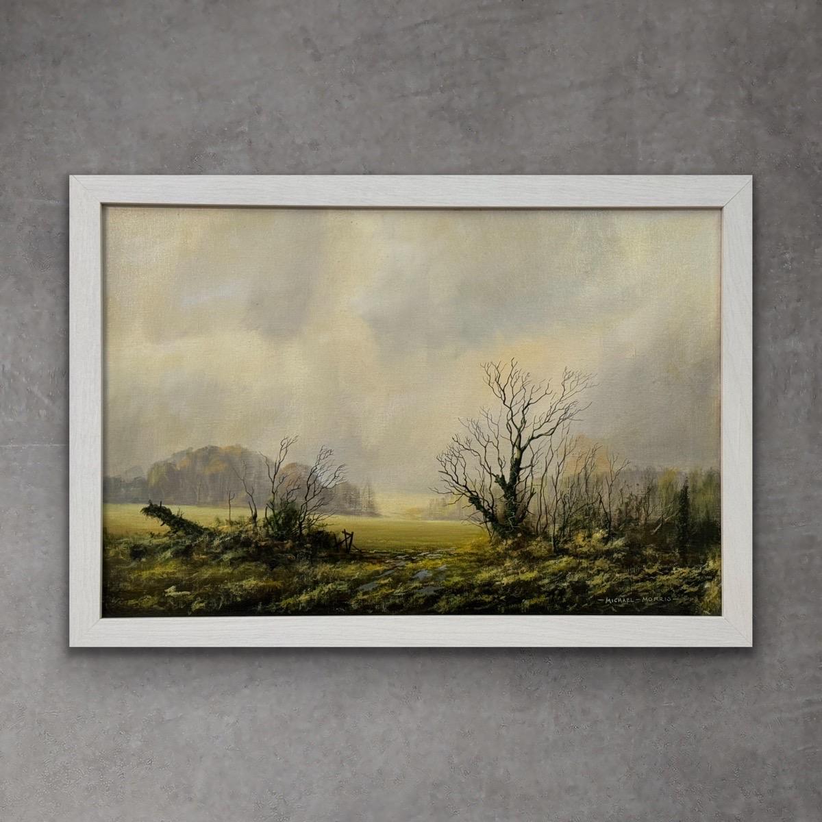 Winterfeld auf übergegossenem Bauernland in der englischen Landschaft des britischen Künstlers im Angebot 17