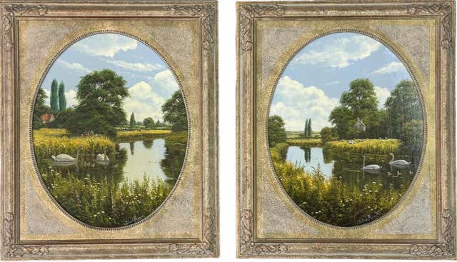 Don Vaughan - Large Traditional English Summer River Landscape Oil ...