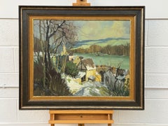 Port-Villez Neige Original French Landscape Impressionistic Riverscape Painting