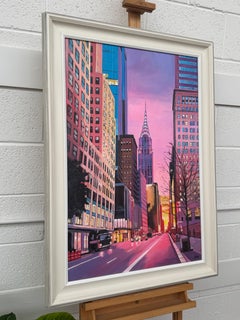 Painting on Canvas, Chrysler Building, Pink Sky, 42nd Street New York City, 2026