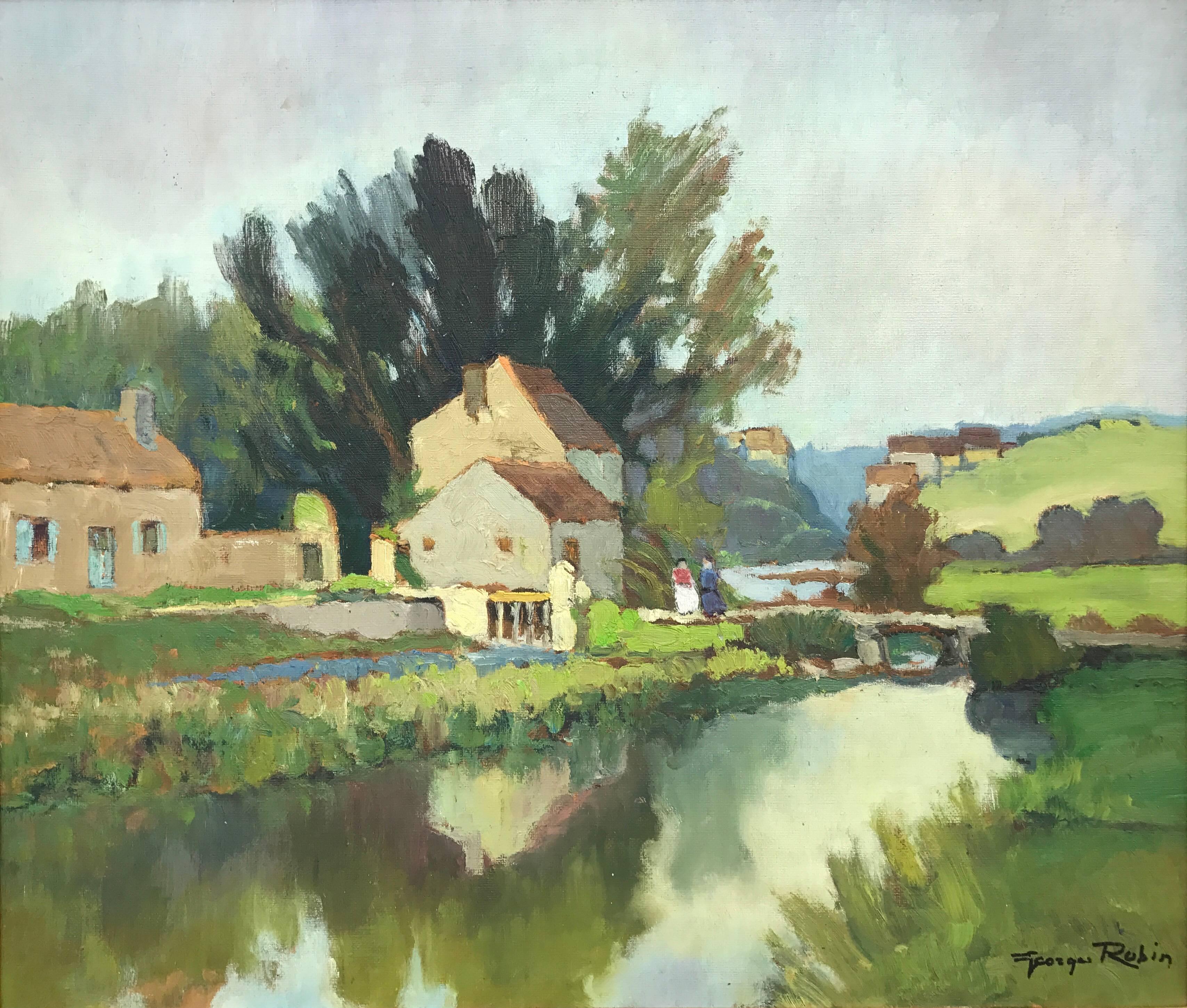 Impressionistische Flusslandschaft des 20. Jahrhunderts, Ölgemälde des französischen Künstlers der Moderne im Angebot 4
