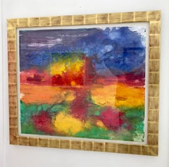 Abstract 36 Red Orange Yellow Green Colourful Painting from British Artist