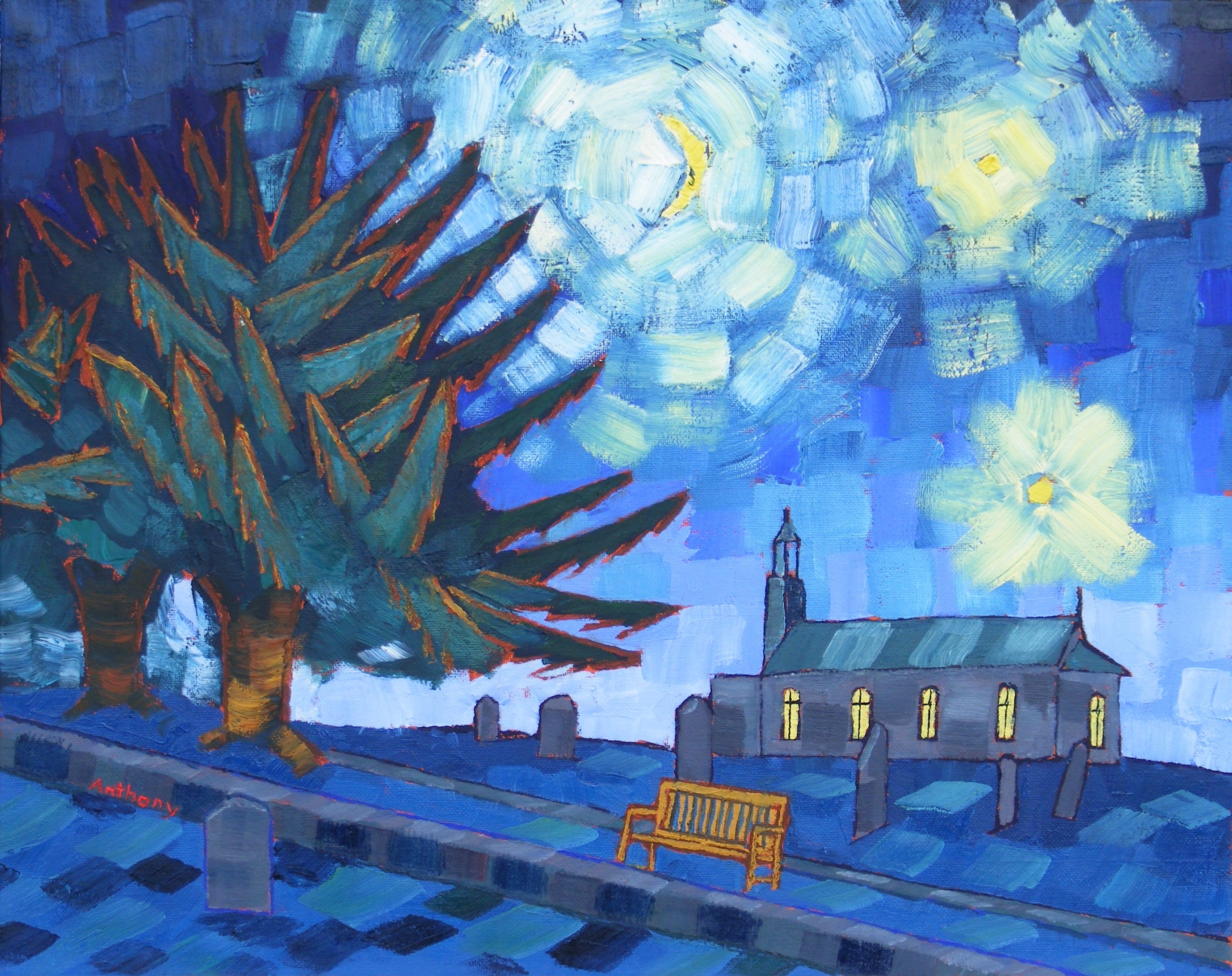 Anthony D Padgett Starry Night After Vincent Van Gogh Saint Remy