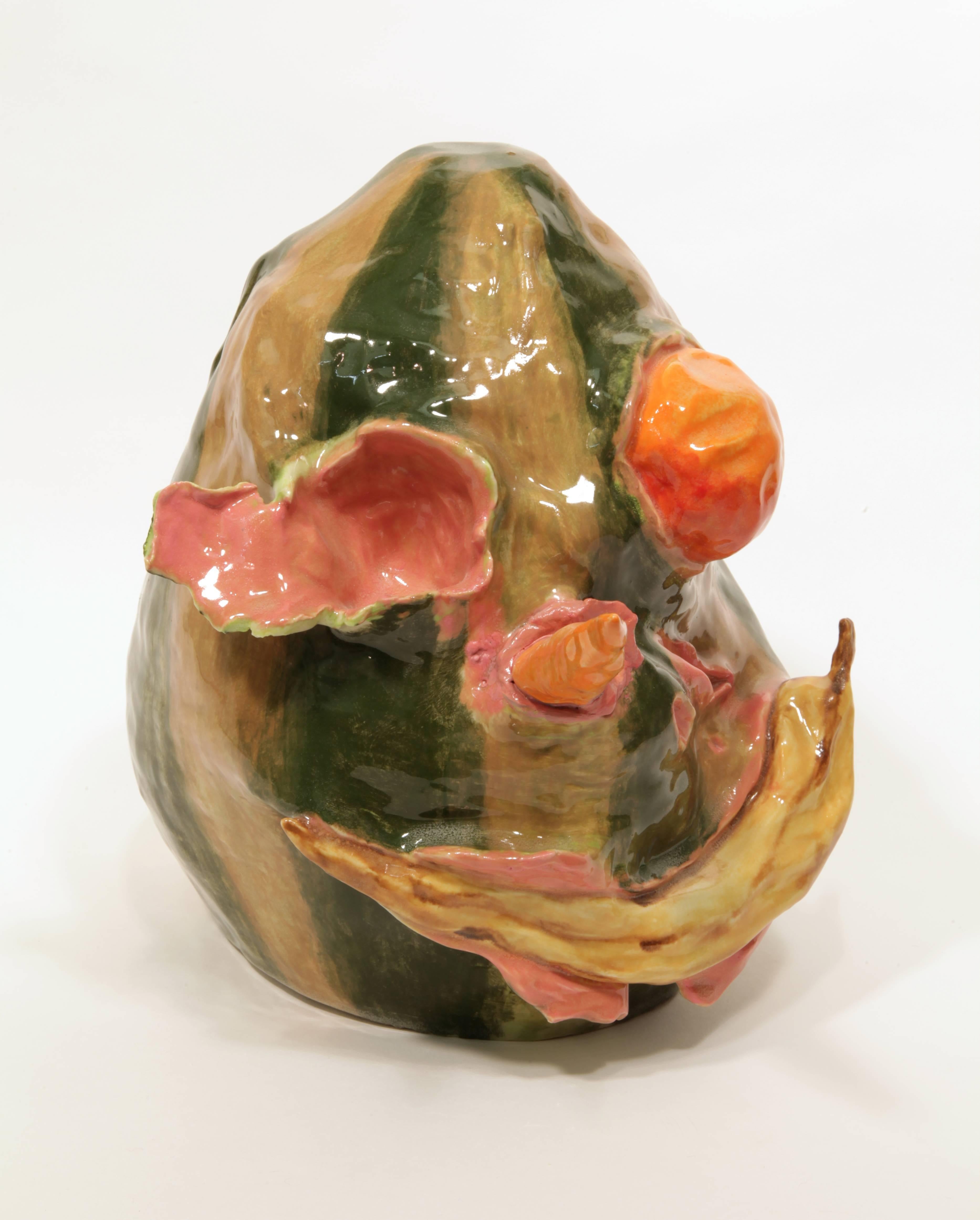 Valerie Hegarty Still-Life Painting - Watermelon Head with Banana Smile 2