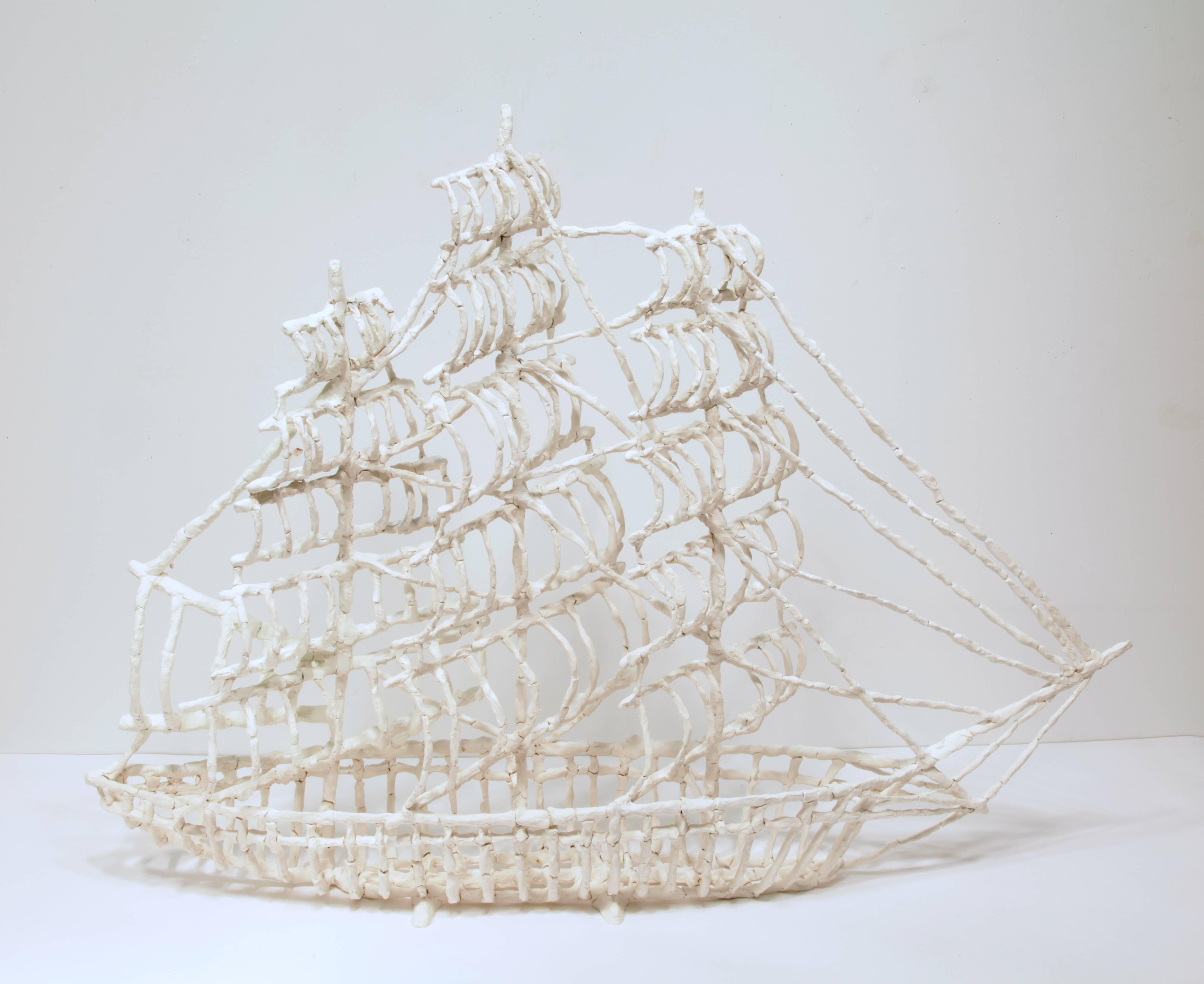 Valerie Hegarty Still-Life Sculpture - Bone Clipper Ship 1