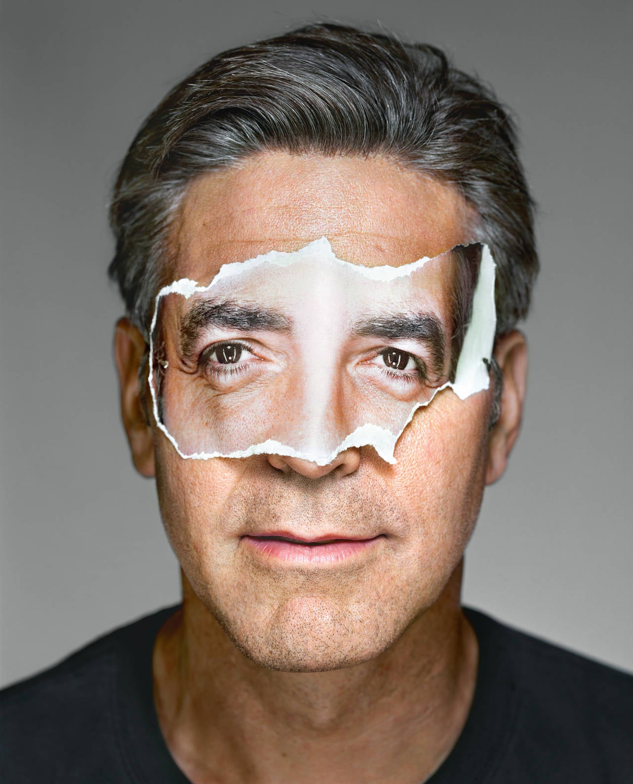 Martin Schoeller Portrait Photograph - George Clooney with Mask, Brooklyn, NY