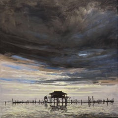 Pilings like Cypress Knees oil on canvas by Billy Solitario