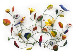 "Garden Sunrise" original mixed media sculpture by Emily Wilson 