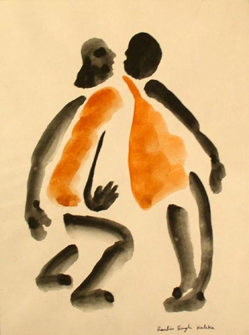 Untitled (Two Orange Men) - Art by Ranbir Kaleka