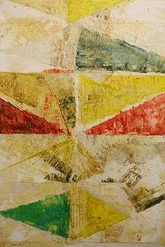 Untitled (Red, Gold and Green Triangles)