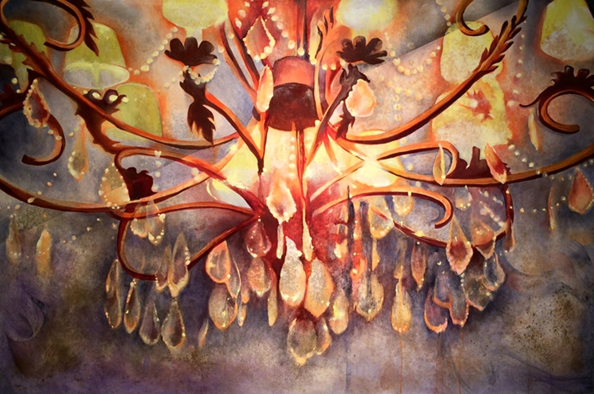 Chandelier 3 - Painting by Nitin Mukul
