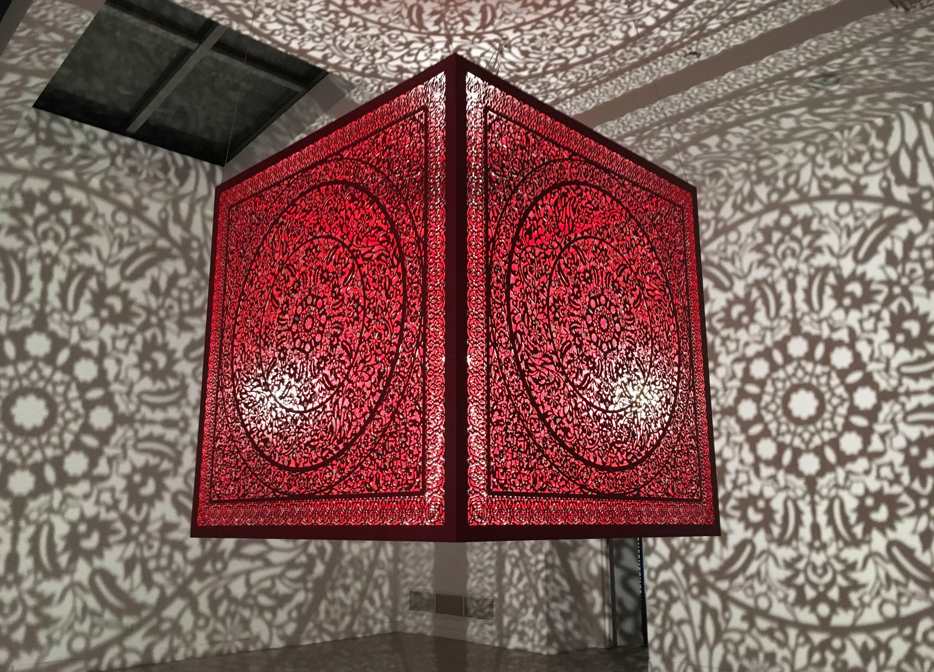 Anila Quayyum Agha Abstract Sculpture - ALL THE FLOWERS ARE FOR ME - RED