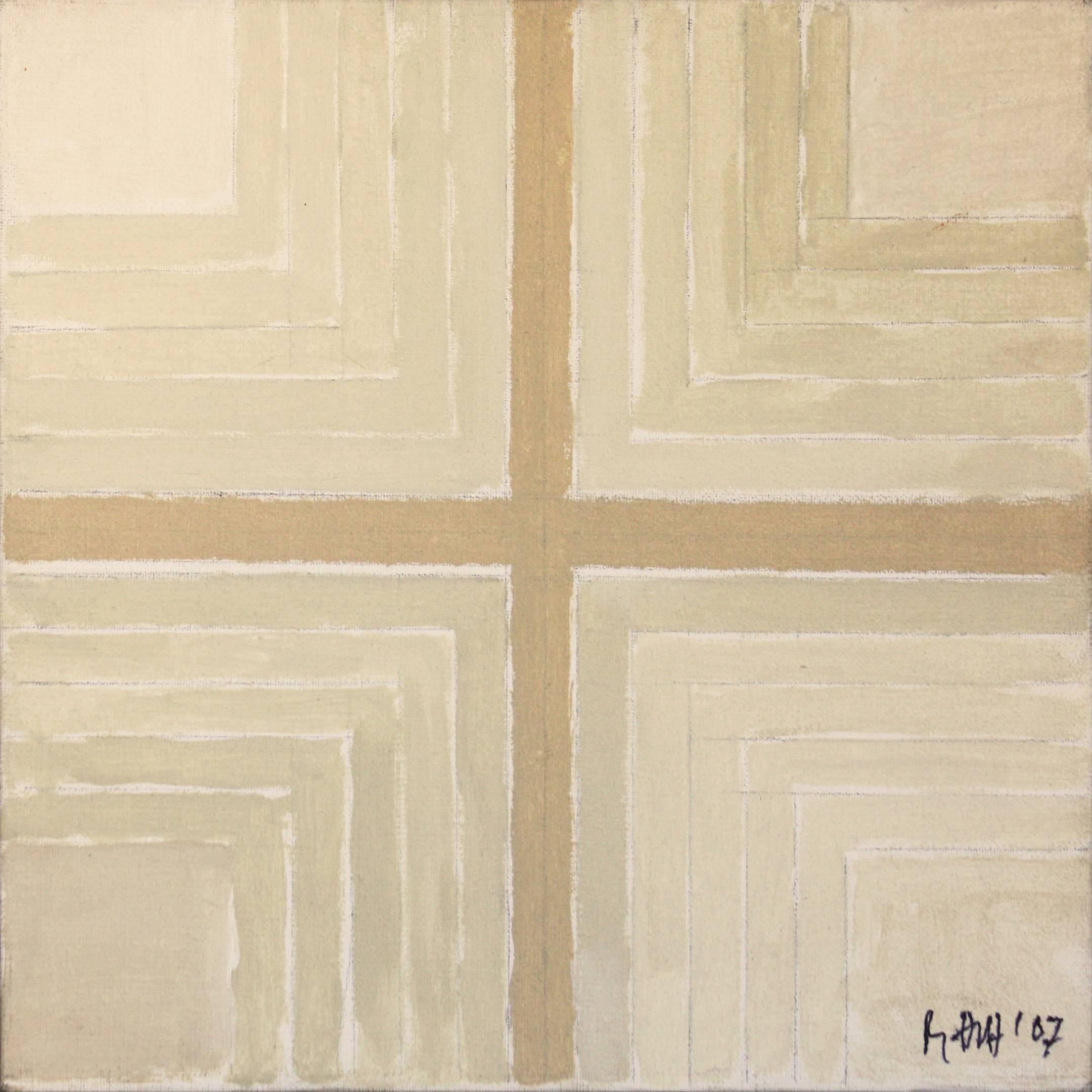 White Cross - Mixed Media Art by Sayed Haider Raza