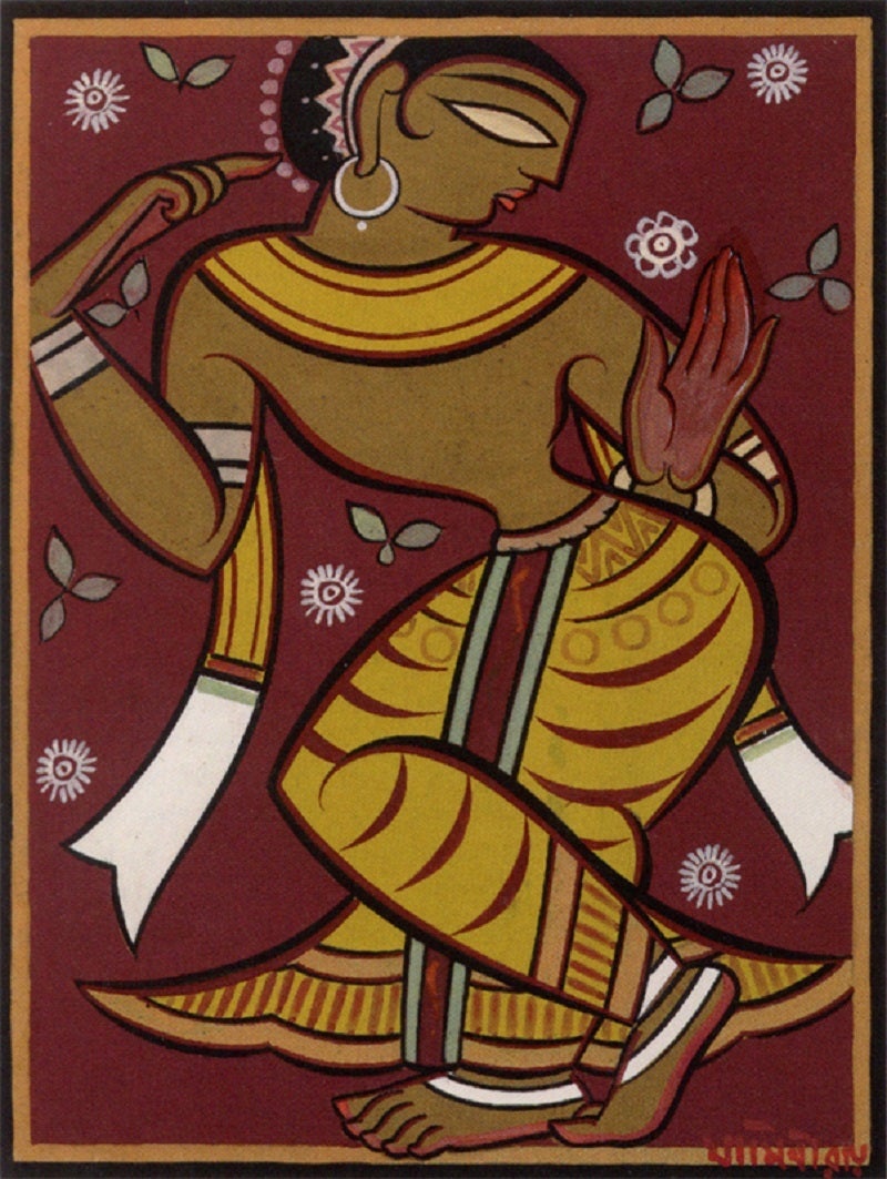 Untitled (Dancing Gopi) - Painting by Jamini Roy
