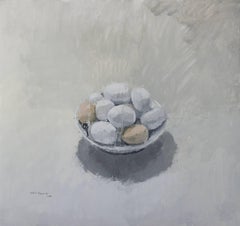 Alberto Romero: Oilpainting on paper - Bowl with eggs