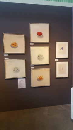 contemporary painting still life "bowl with pumpkin cubes"