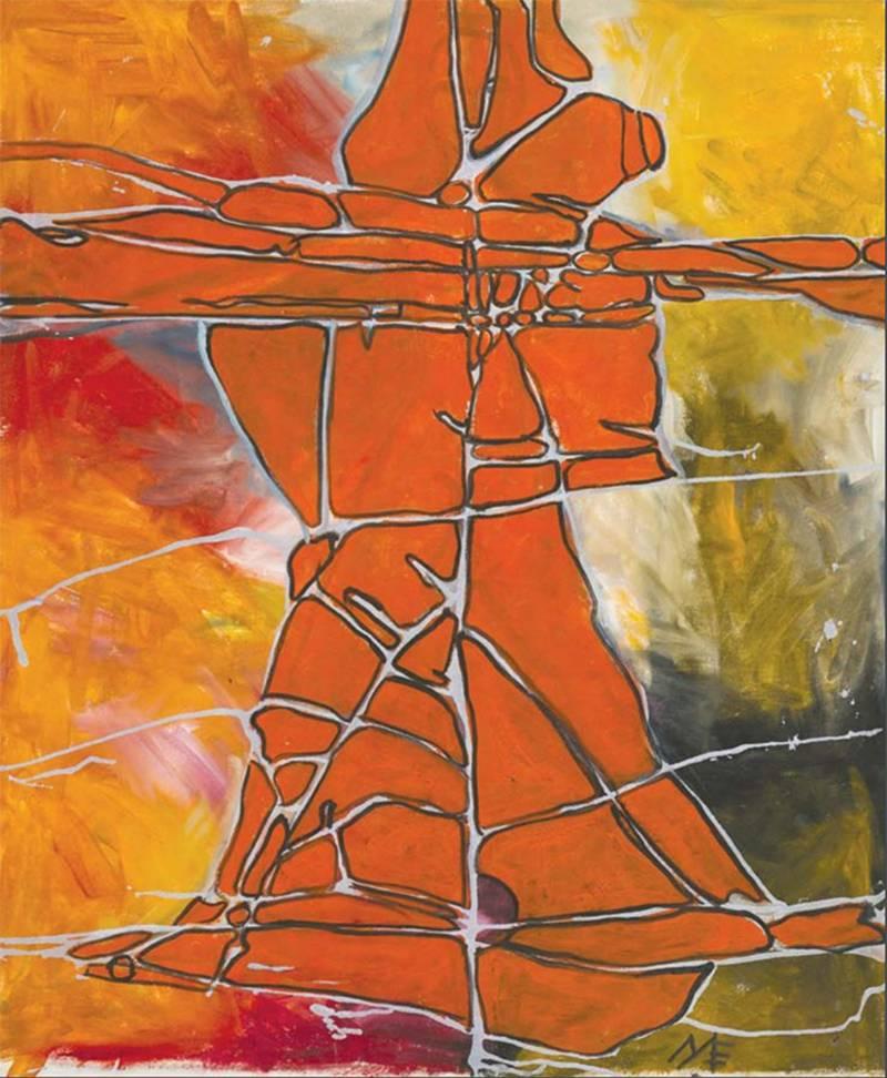 Mae Engron Abstract Painting - untitled (Orange)