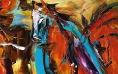 Appaloosa in the Wind - Original Horse Painting Colorful Equine Art Modern Art