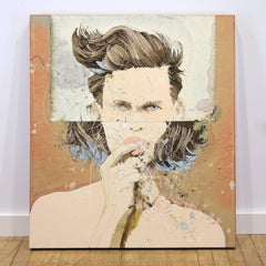 Urban Portrait Painting 'Live High III' Freehand Oil Paint Drip/Drizzle Art